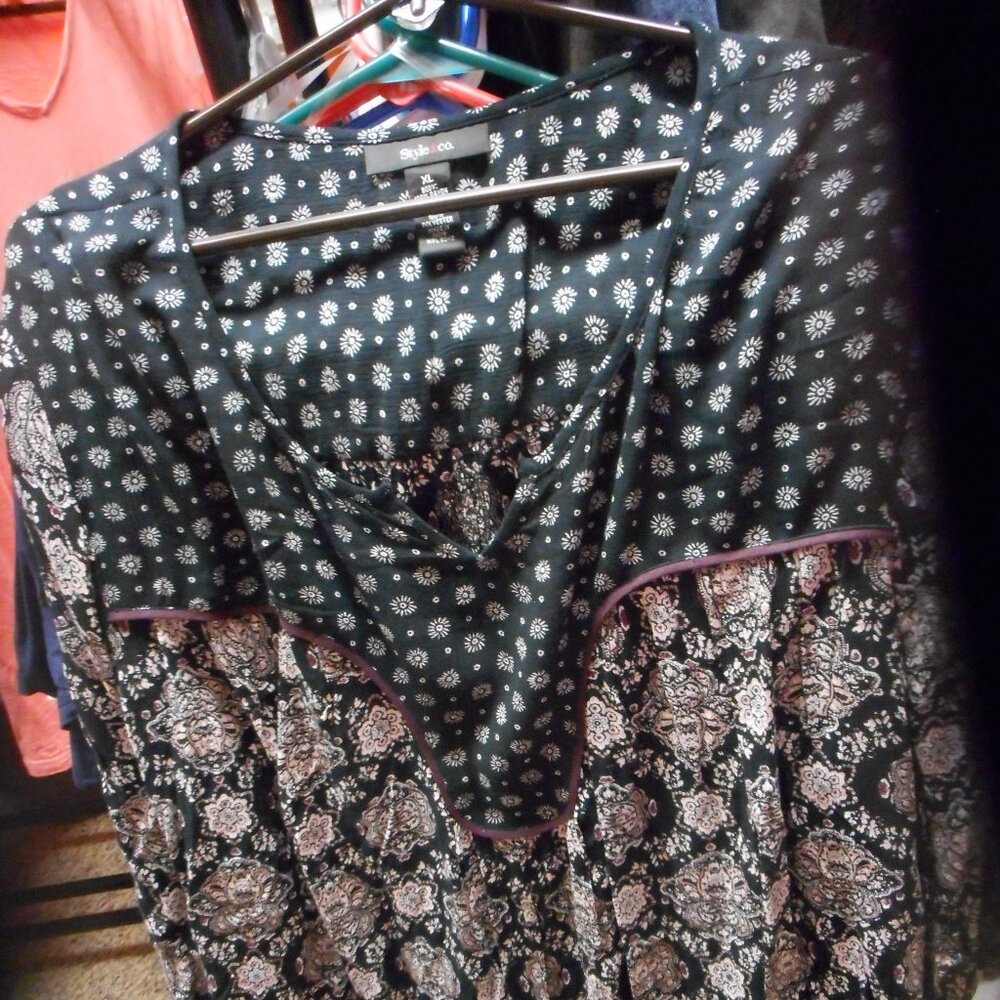 STYLE & CO - LOVELY, TRENDING, WOMEN'S BLOUSE, SZ XL.  MULTI COLORS, - Picture 4 of 6